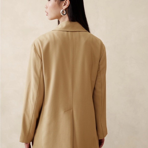 New! BANANA REPUBLIC Relaxed Blazer in Desert Plain Taupe, Size Large - Picture 3 of 11